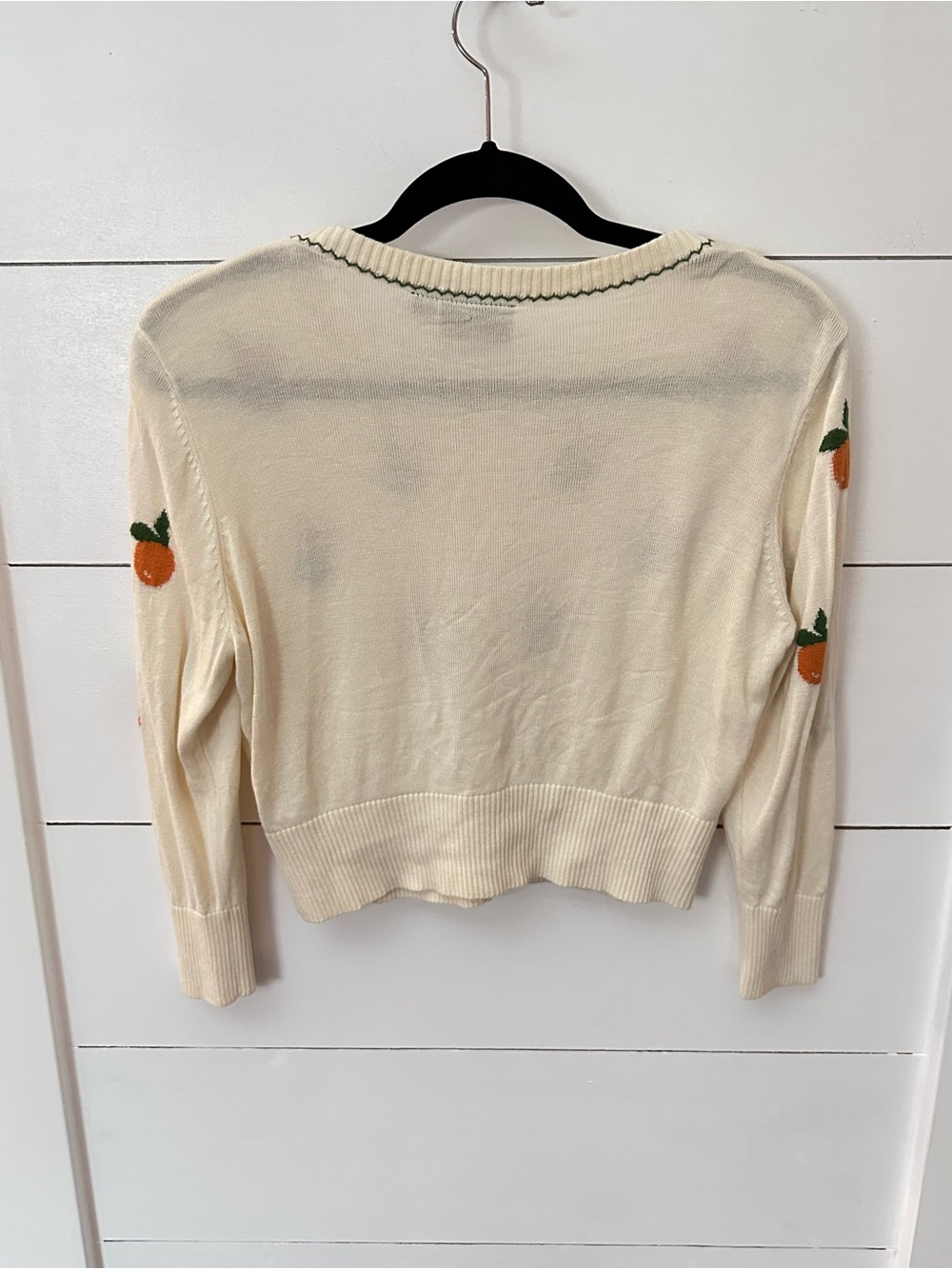 Voodoo Vixen XXL embroidered cream-oranges crop vintage inspired cardigan 50's - Picture 3 of 16